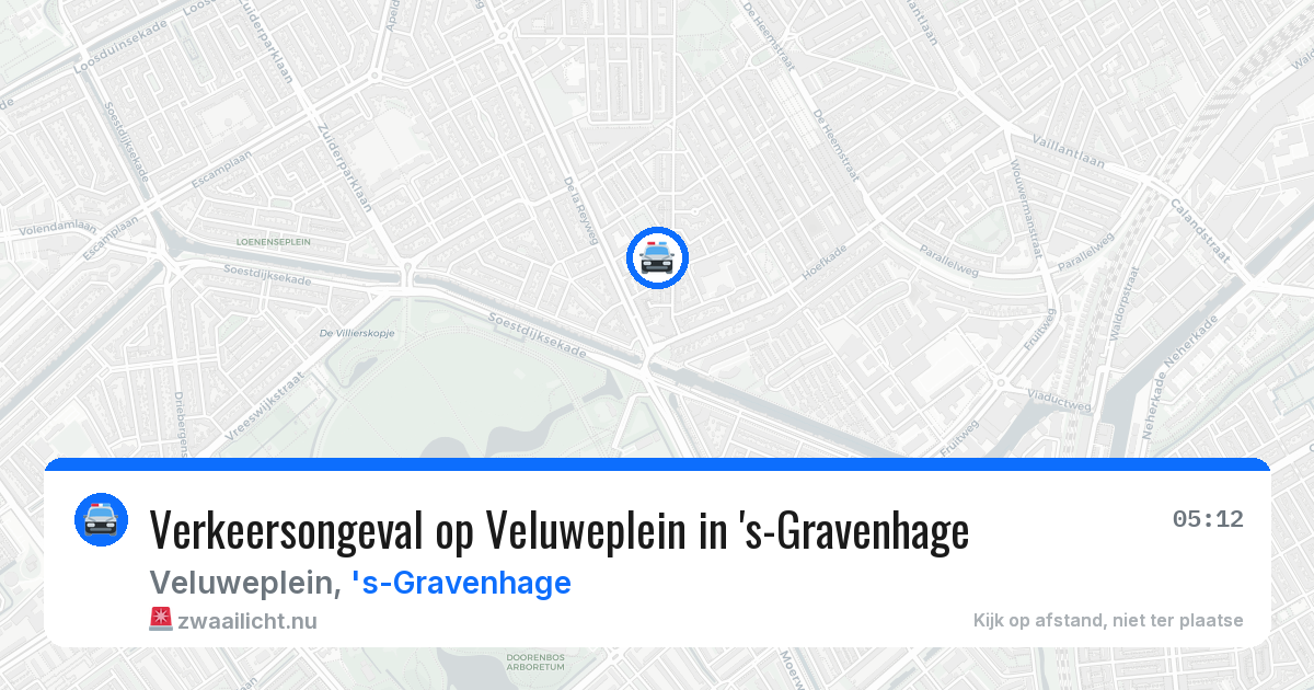 Verkeersongeval op Veluweplein in 's-Gravenhage — 18 mrt 2026