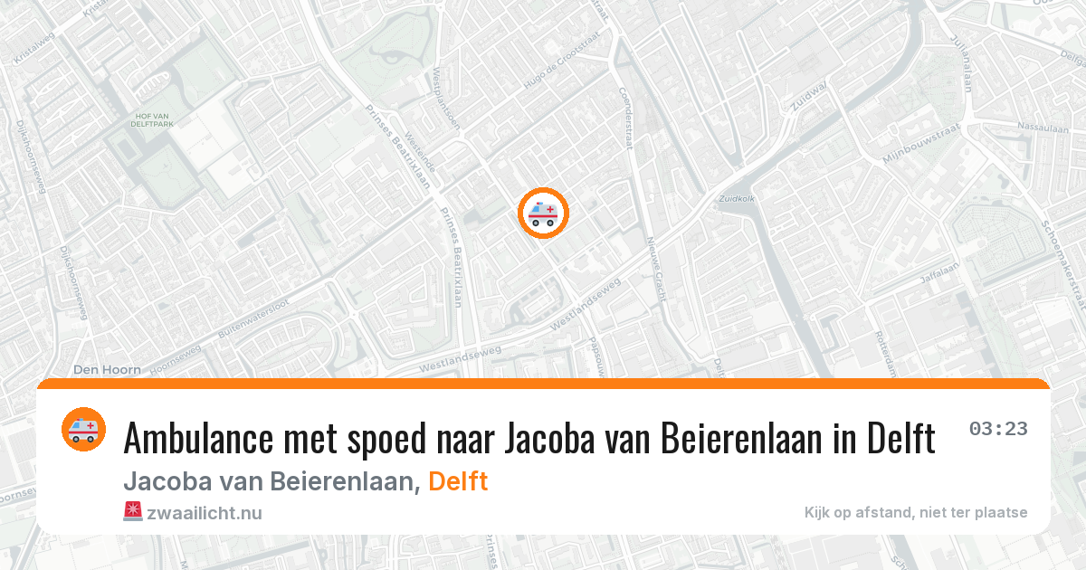 Ambulance met spoed naar Jacoba van Beierenlaan in Delft — 18 mei 2026