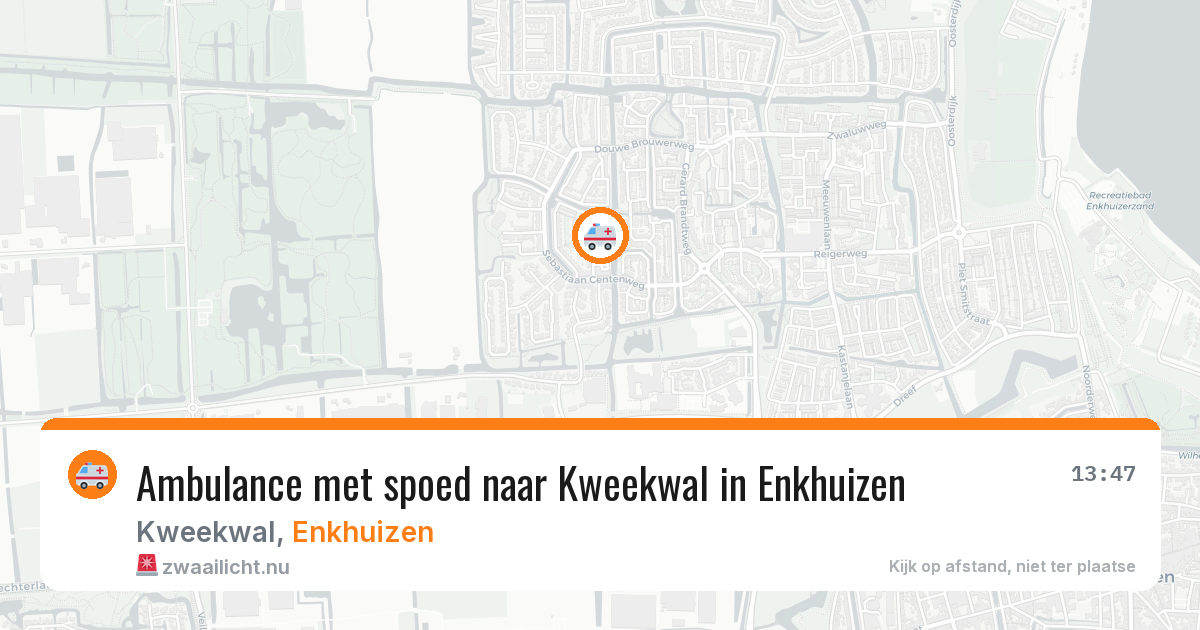 Ambulance met spoed naar Kweekwal in Enkhuizen — 10 jul 2026
