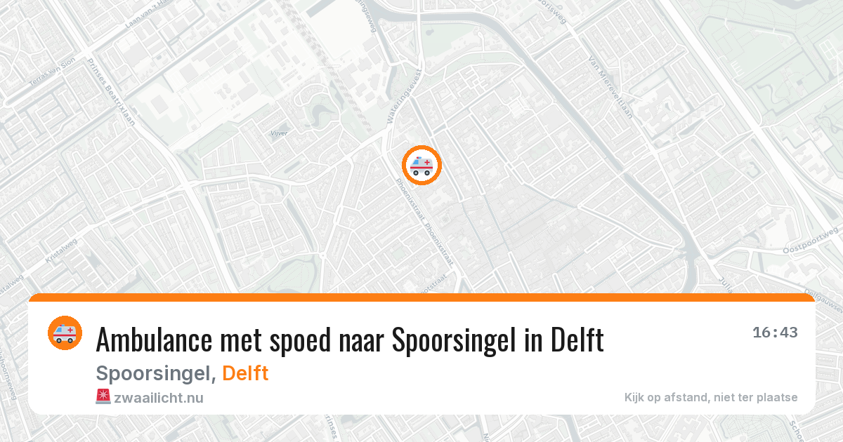 Ambulance met spoed naar Spoorsingel in Delft — 3 jun 2026