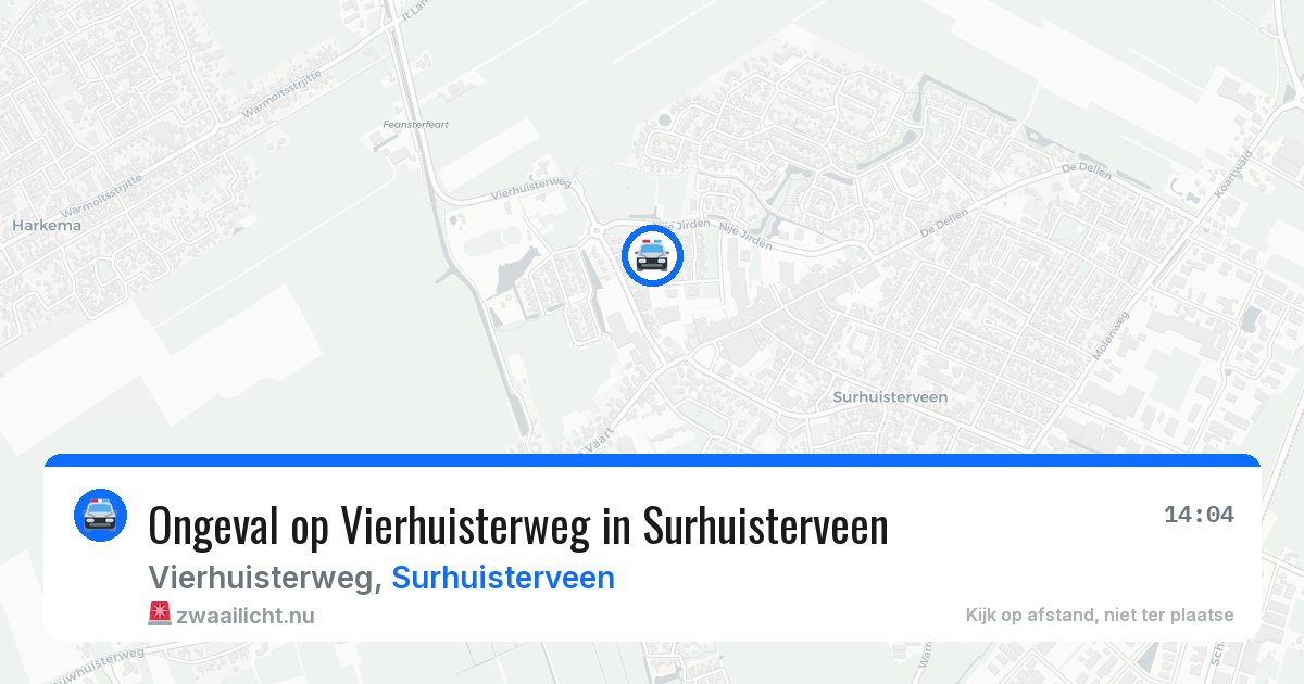 Ongeval op Vierhuisterweg in Surhuisterveen — 15 mei 2026