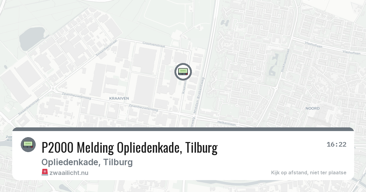 P2000 Melding Opliedenkade, Tilburg — 23 mrt 2026