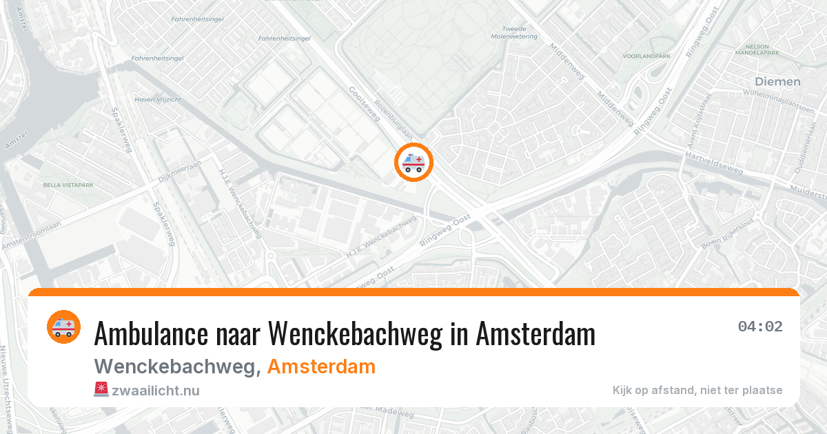 Ambulance naar Wenckebachweg in Amsterdam — 21 mrt 2026