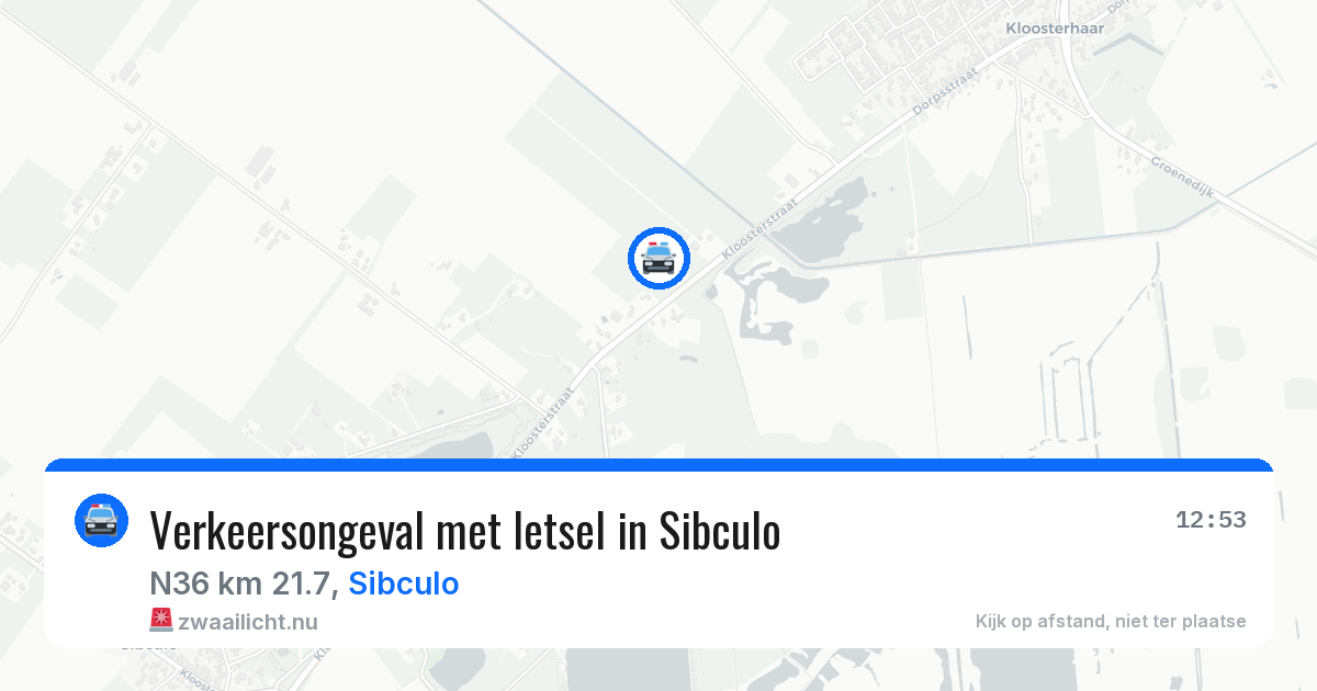 Verkeersongeval met letsel in Sibculo — 28 mrt 2026
