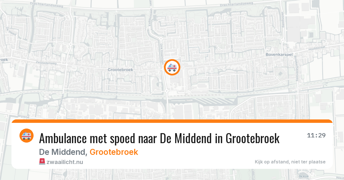 Ambulance met spoed naar De Middend in Grootebroek — 13 jul 2026