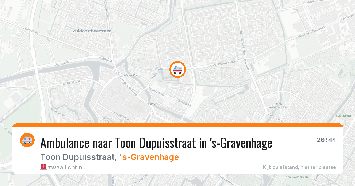 Ambulance naar Toon Dupuisstraat in 's-Gravenhage — 23 mrt 2026
