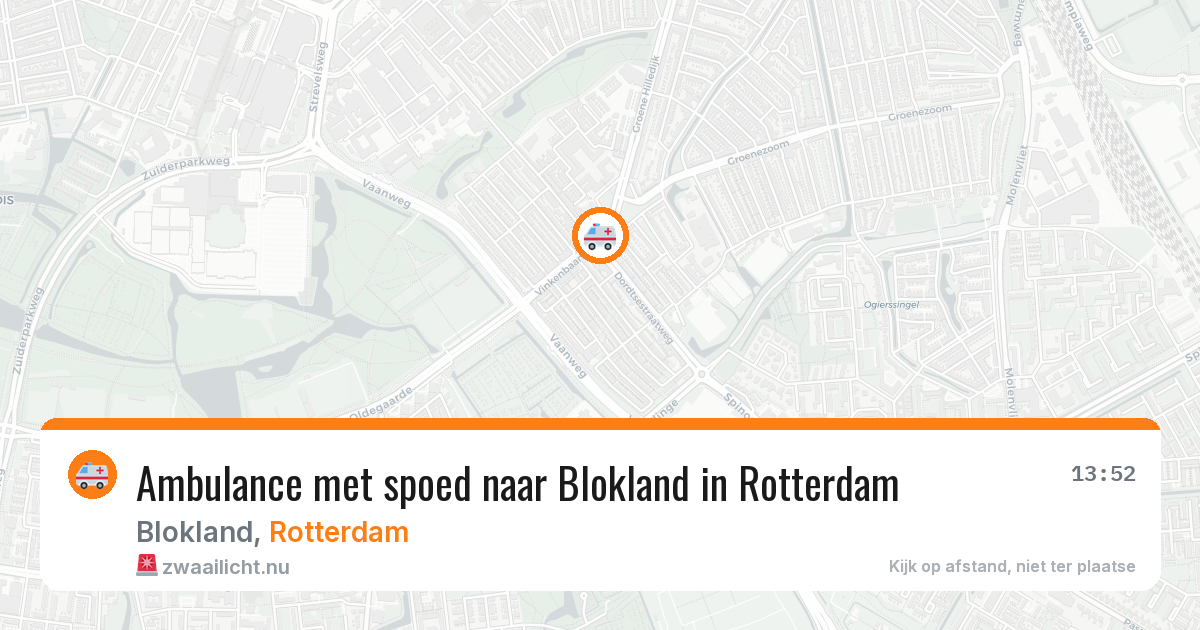 Ambulance met spoed naar Blokland in Rotterdam — 18 mei 2026