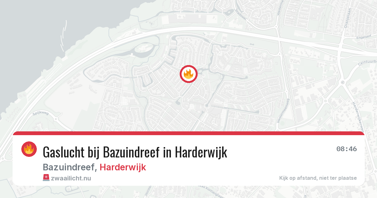 Gaslucht bij Bazuindreef in Harderwijk — 20 mrt 2026