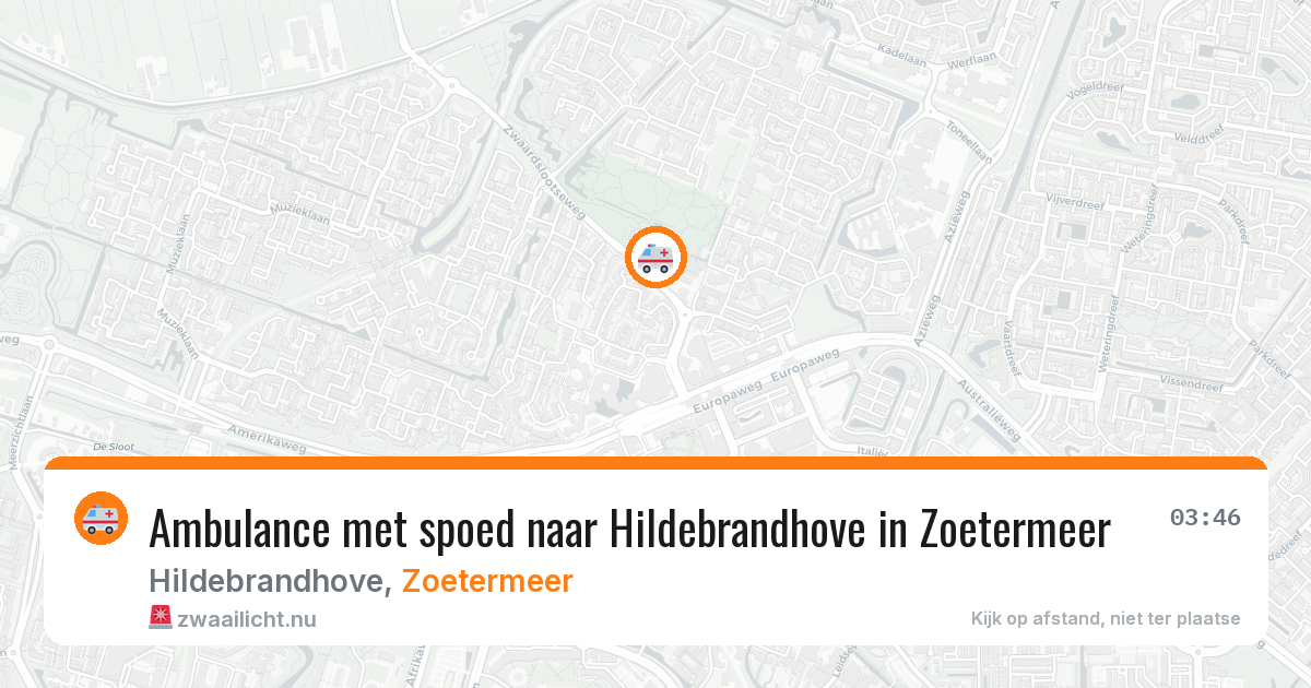 Ambulance met spoed naar Hildebrandhove in Zoetermeer — 6 jun 2026