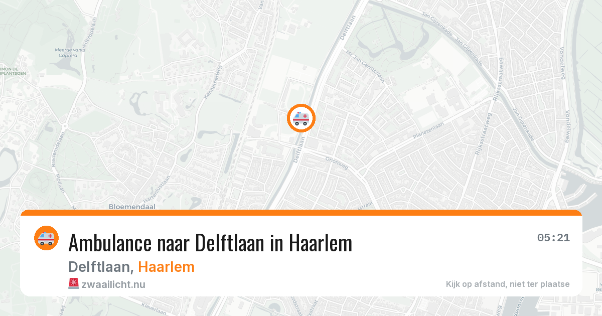 Ambulance naar Delftlaan in Haarlem — 21 jul 2026
