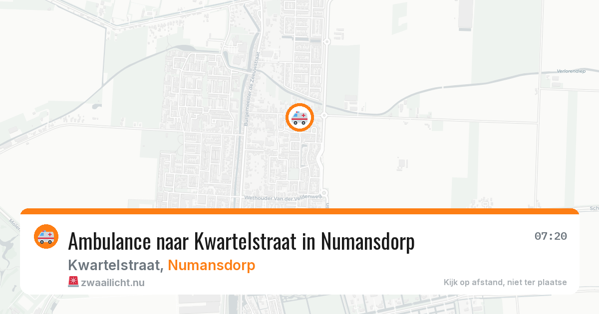 Ambulance naar Kwartelstraat in Numansdorp — 20 jul 2026