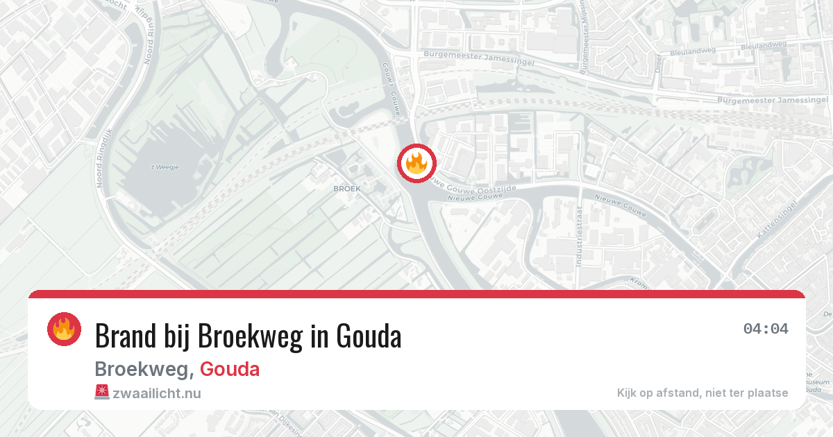 Brand bij Broekweg in Gouda — 12 jul 2026
