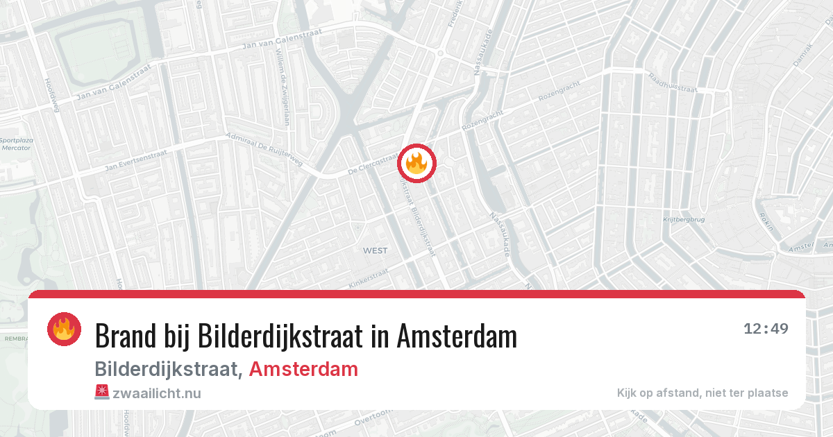 Brand bij Bilderdijkstraat in Amsterdam — 13 mei 2026