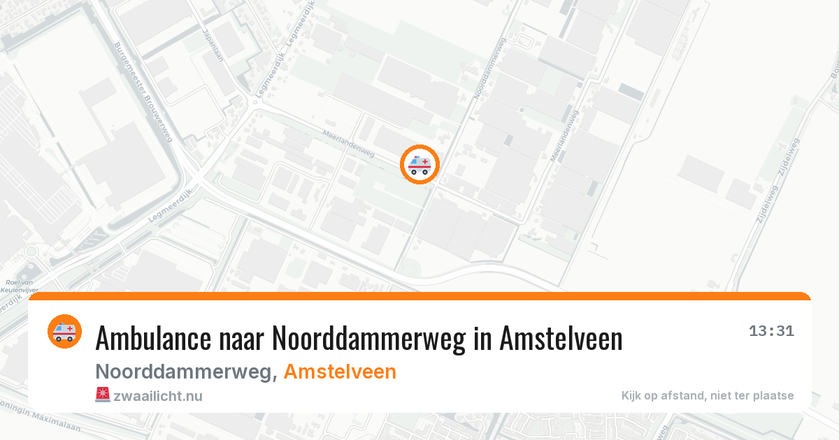 Ambulance naar Noorddammerweg in Amstelveen — 17 jul 2026