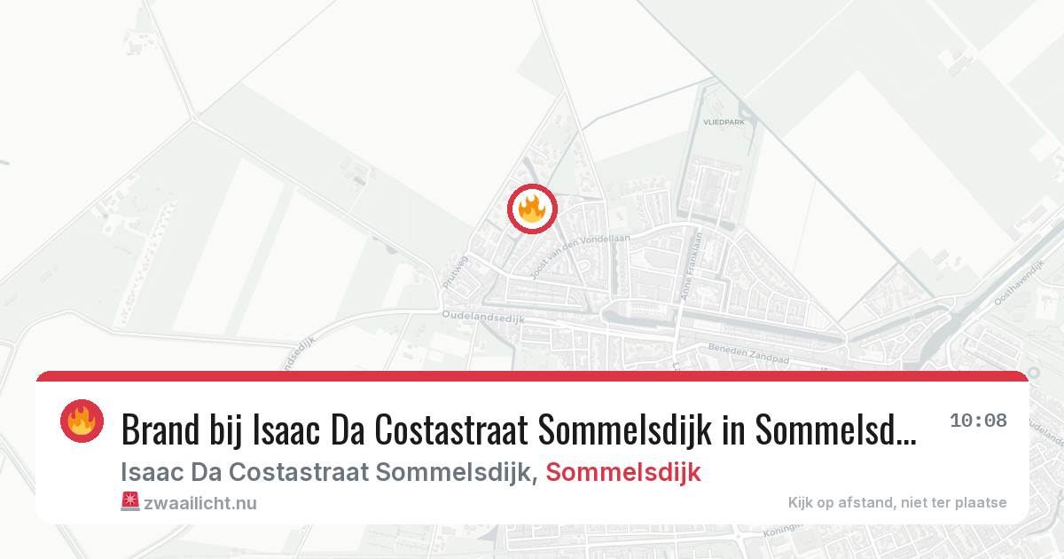 Brand bij Isaac Da Costastraat Sommelsdijk in Sommelsdijk — 10 jul 2026