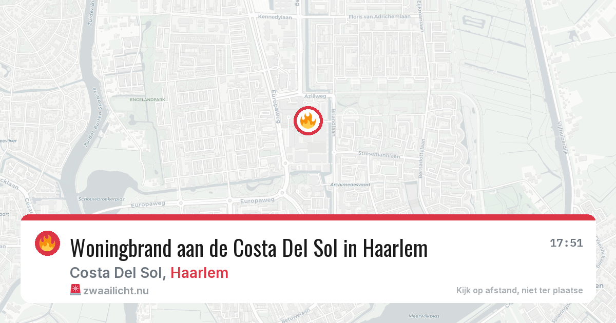Woningbrand aan de Costa Del Sol in Haarlem — 16 jul 2026