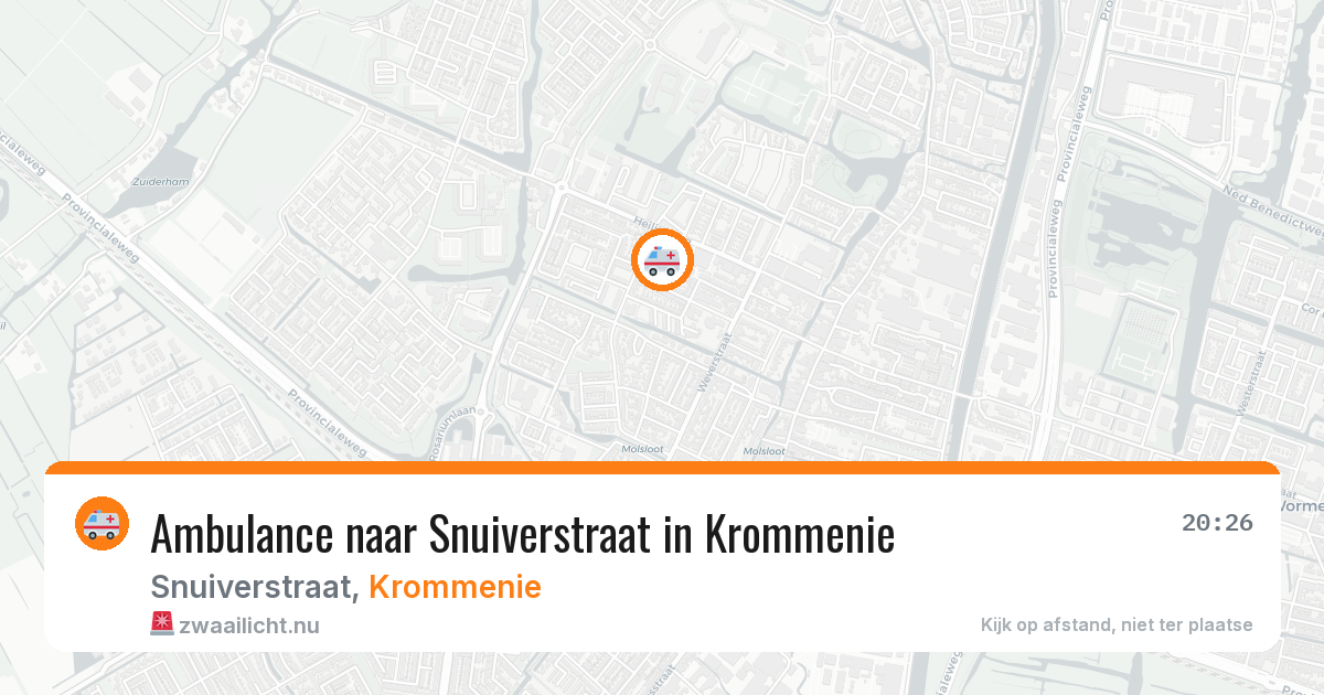 Ambulance naar Snuiverstraat in Krommenie — 20 jul 2026