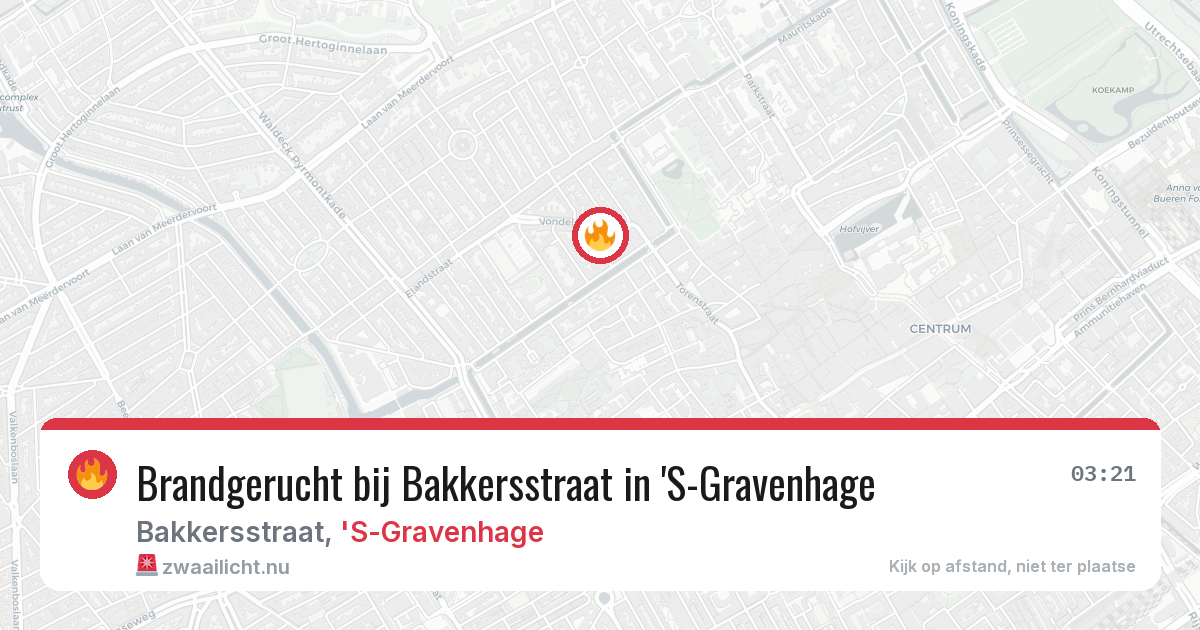 Brandgerucht bij Bakkersstraat in 'S-Gravenhage — 14 mei 2026