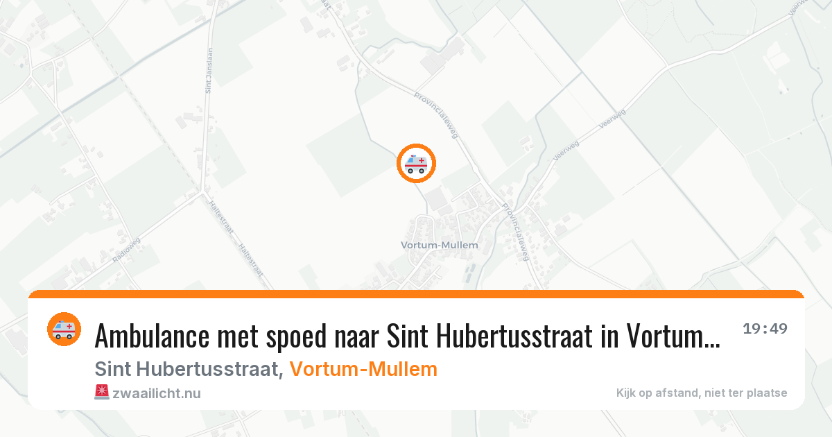 Ambulance met spoed naar Sint Hubertusstraat in Vortum-Mullem — 25 mei 2026