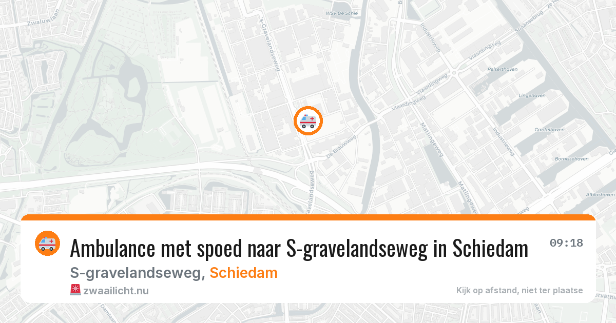 Ambulance met spoed naar S-gravelandseweg in Schiedam — 16 jul 2026