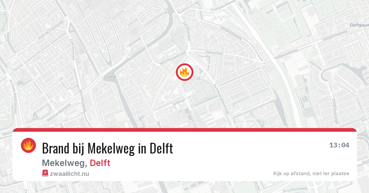Brand bij Mekelweg in Delft — 20 mei 2026