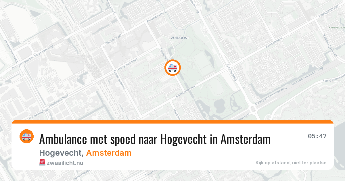 Ambulance met spoed naar Hogevecht in Amsterdam — 24 mrt 2026