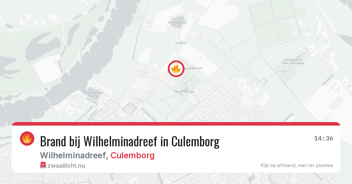 Brand bij Wilhelminadreef in Culemborg — 11 apr 2026