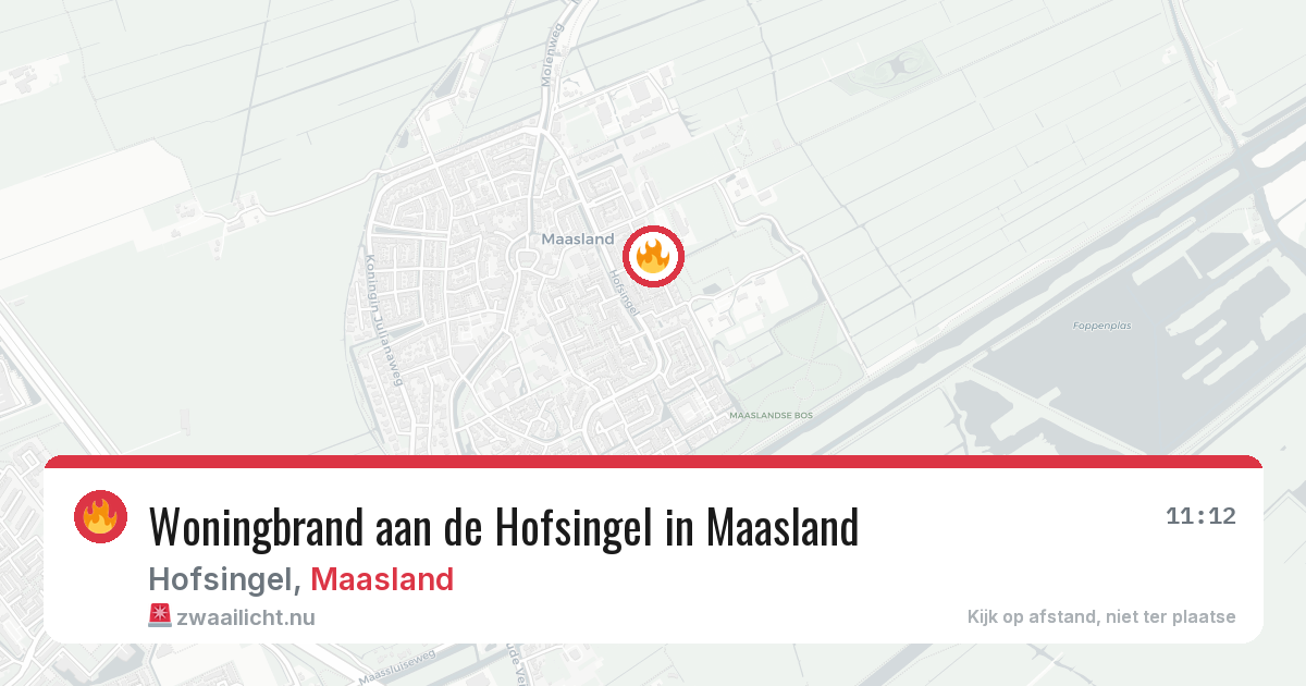 Woningbrand aan de Hofsingel in Maasland — 12 feb 2026