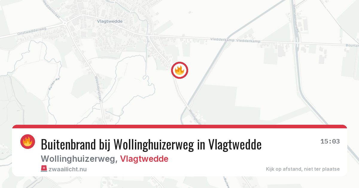 Buitenbrand bij Wollinghuizerweg in Vlagtwedde — 15 jul 2026