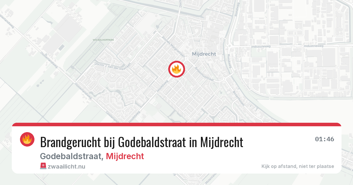 Brandgerucht bij Godebaldstraat in Mijdrecht — 7 apr 2026