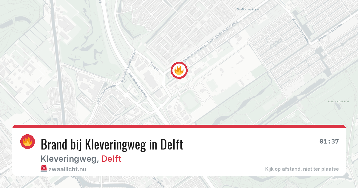 Brand bij Kleveringweg in Delft — 3 mei 2026
