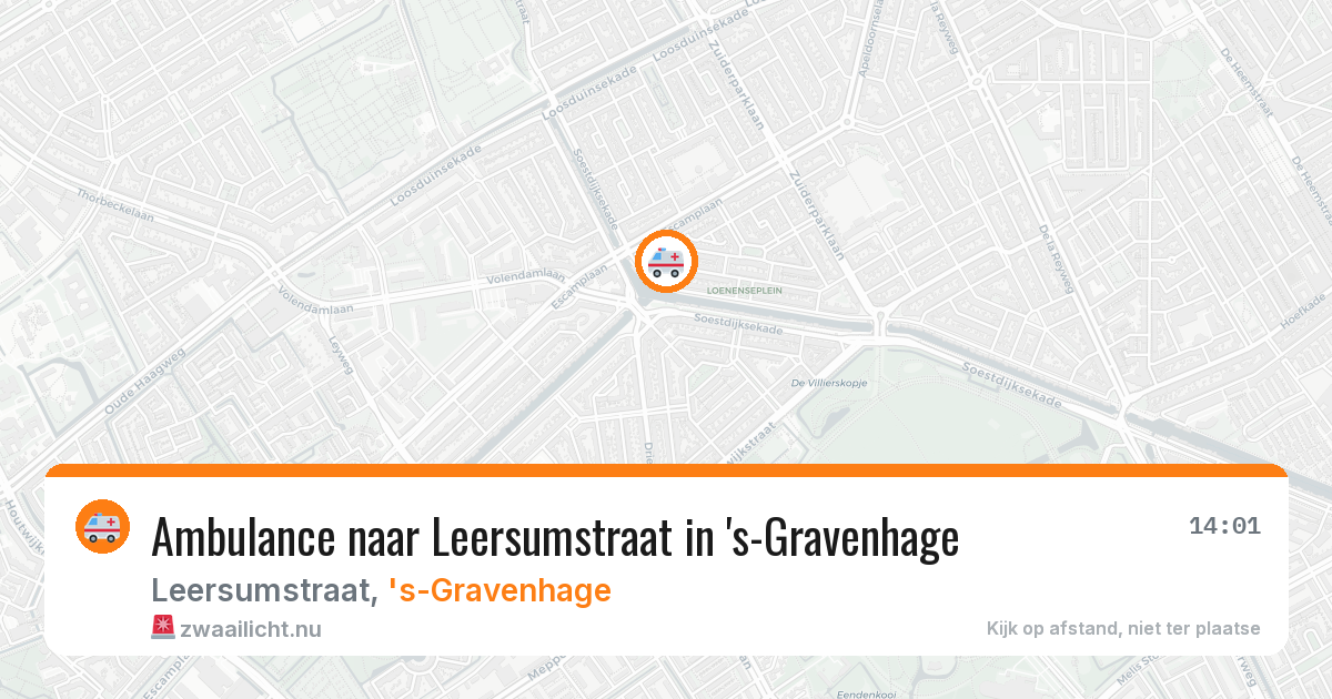 Ambulance naar Leersumstraat in 's-Gravenhage — 16 mei 2026