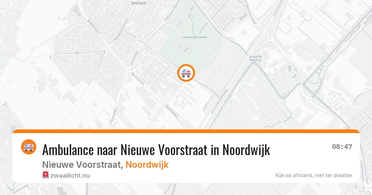 Ambulance naar Nieuwe Voorstraat in Noordwijk — 22 jul 2026