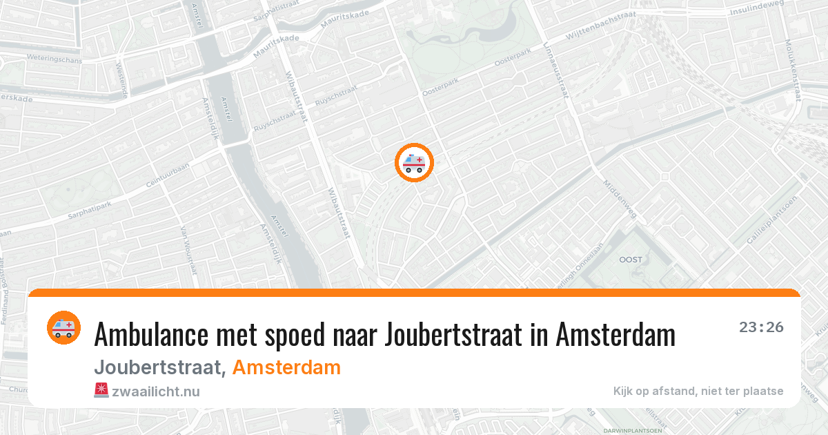 Ambulance met spoed naar Joubertstraat in Amsterdam — 13 mei 2026