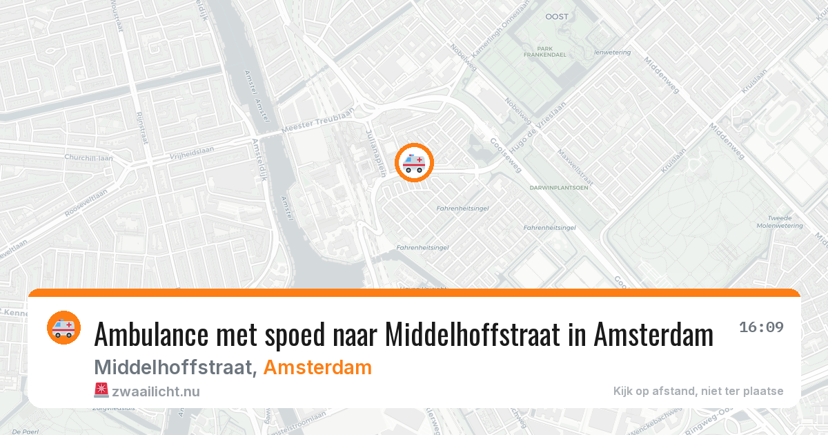 Ambulance met spoed naar Middelhoffstraat in Amsterdam — 13 jul 2026