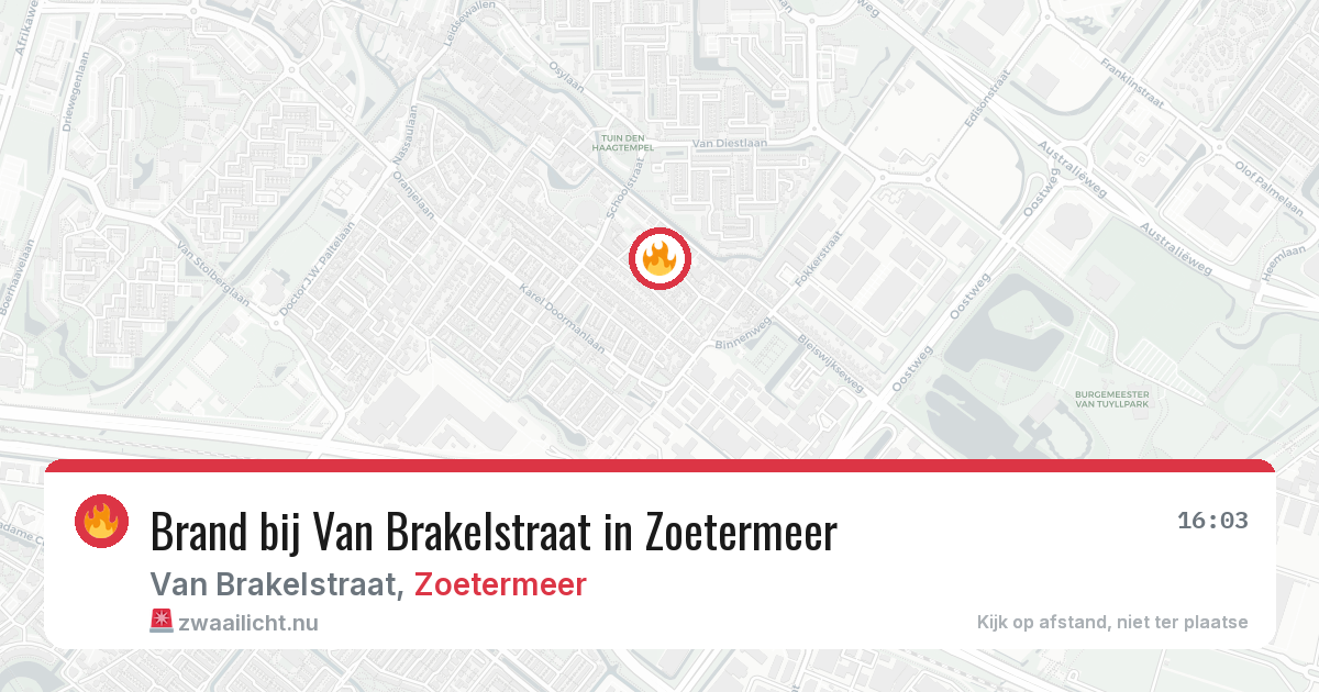 Brand bij Van Brakelstraat in Zoetermeer — 7 apr 2026