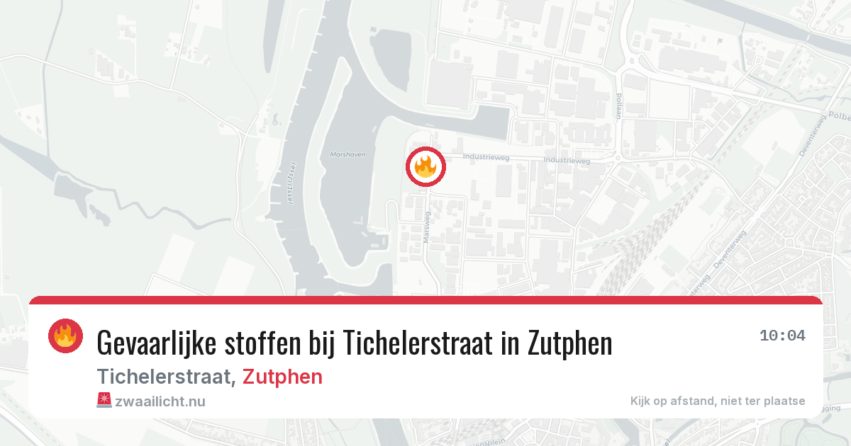 Gevaarlijke stoffen bij Tichelerstraat in Zutphen — 19 jul 2026