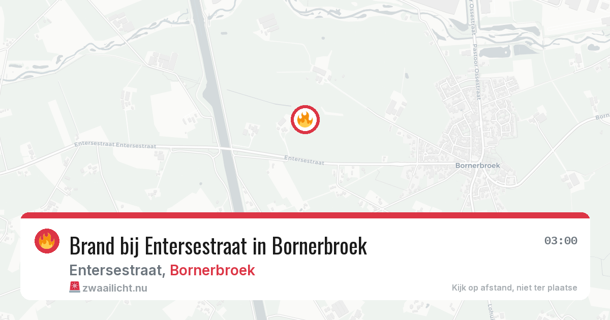Brand bij Entersestraat in Bornerbroek — 15 mrt 2026