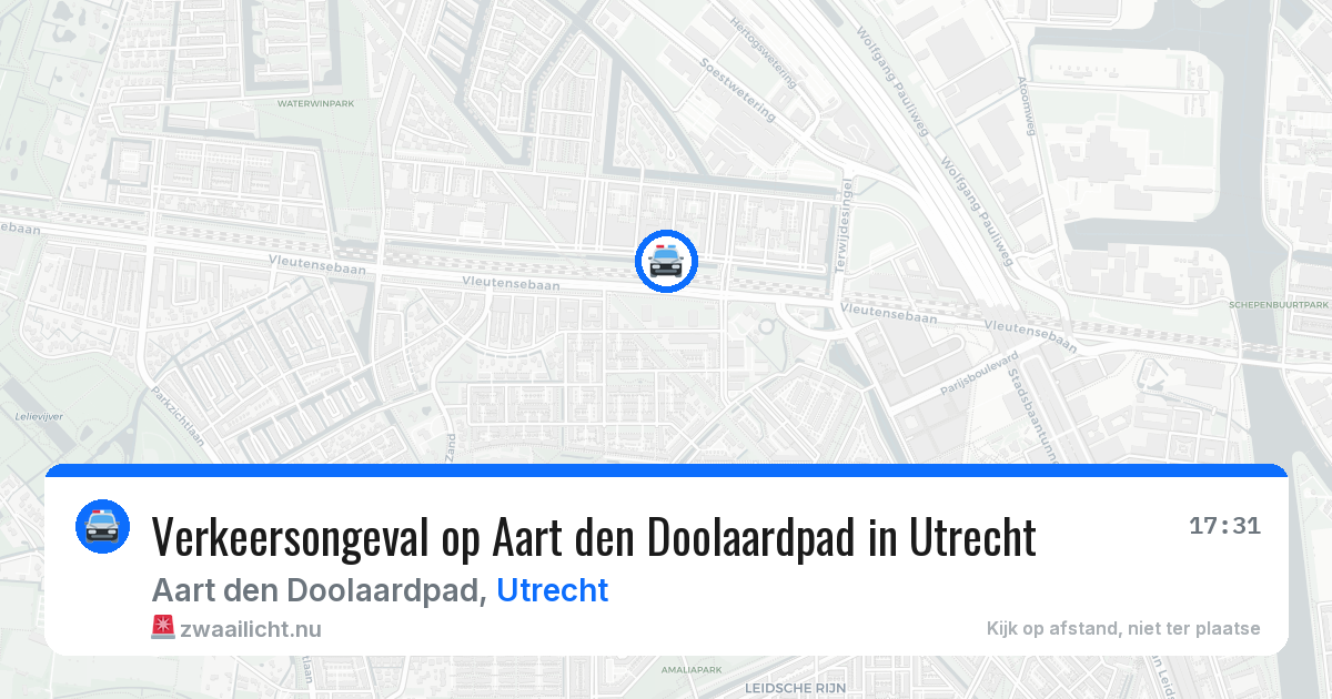 Verkeersongeval op Aart den Doolaardpad in Utrecht — 16 mrt 2026