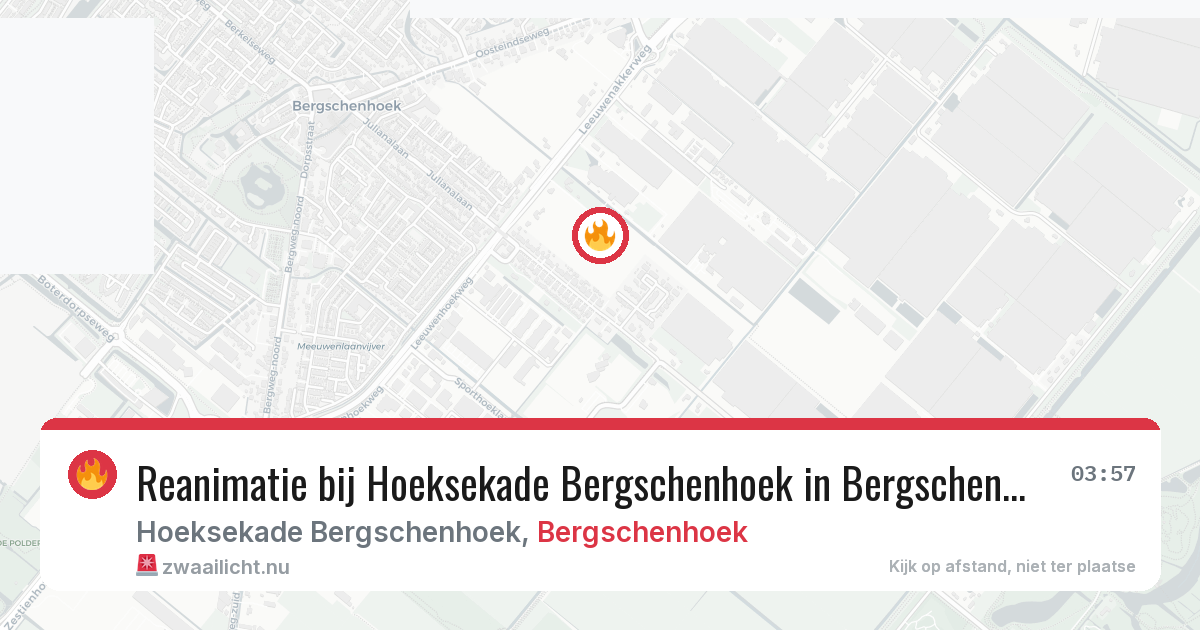 Reanimatie bij Hoeksekade Bergschenhoek in Bergschenhoek — 11 jul 2026