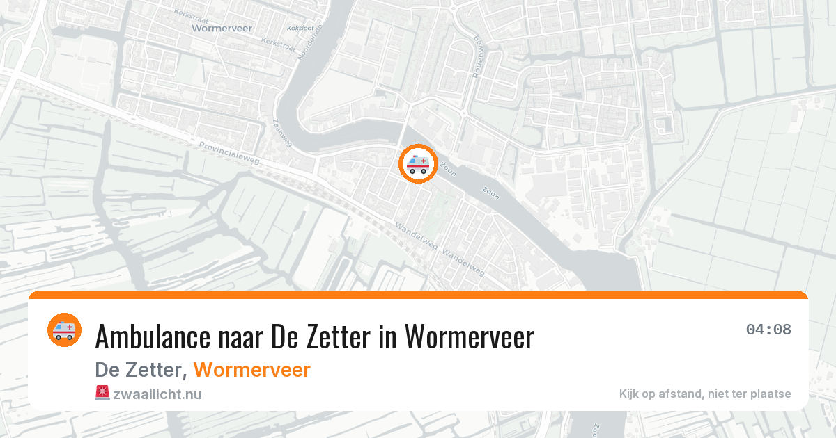 Ambulance naar De Zetter in Wormerveer — 12 jul 2026