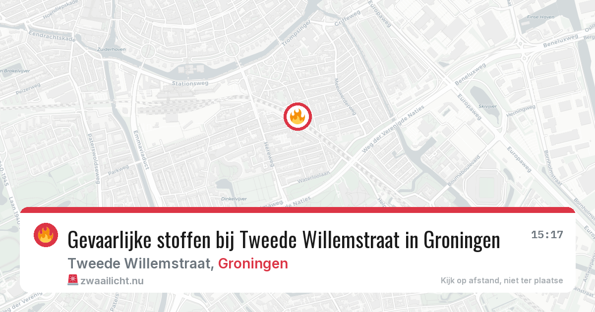 Gevaarlijke stoffen bij Tweede Willemstraat in Groningen — 23 apr 2026