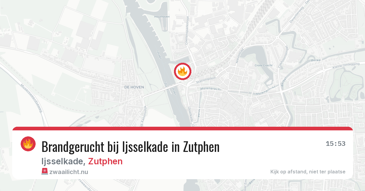 Brandgerucht bij Ijsselkade in Zutphen — 2 jun 2026