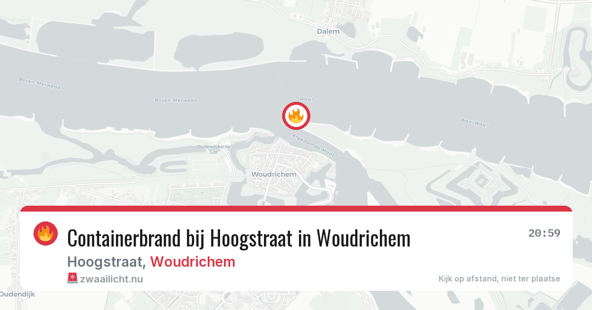 Containerbrand bij Hoogstraat in Woudrichem — 19 mrt 2026