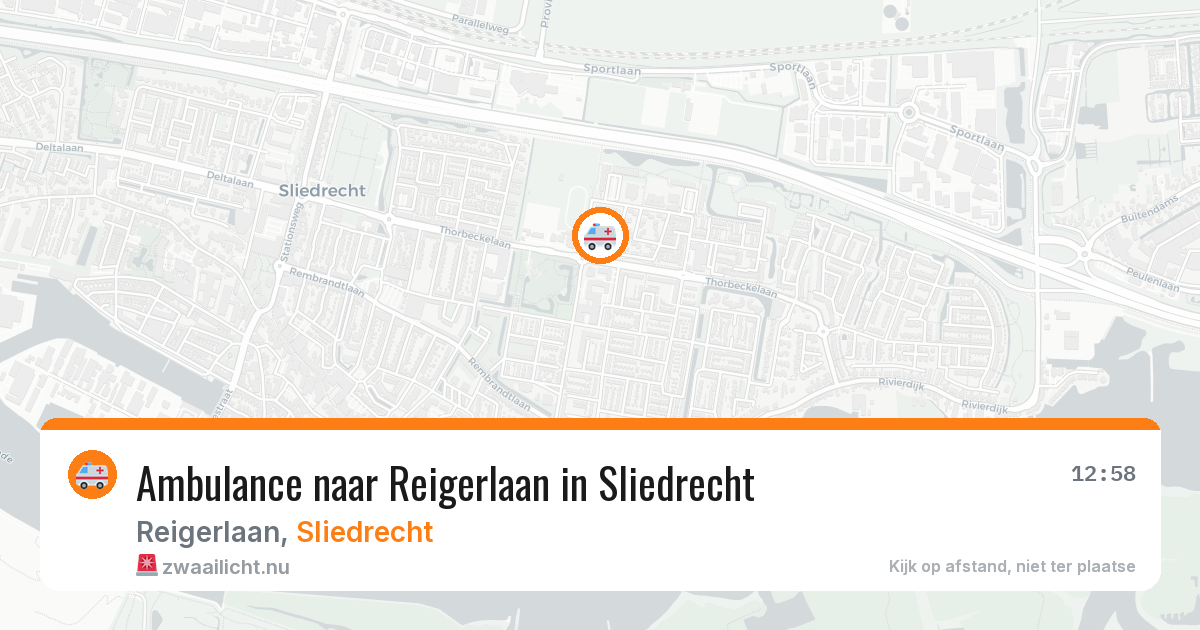 Ambulance naar Reigerlaan in Sliedrecht — 15 jul 2026