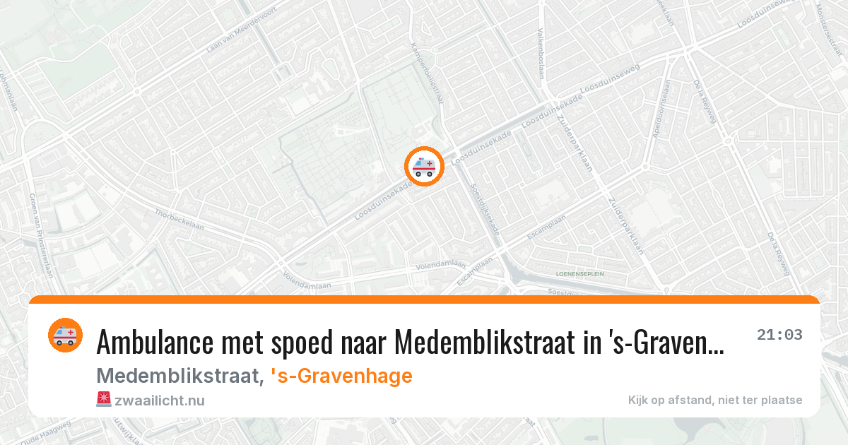 Ambulance met spoed naar Medemblikstraat in 's-Gravenhage — 12 jul 2026