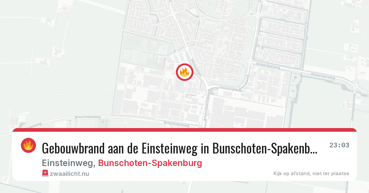 Gebouwbrand aan de Einsteinweg in Bunschoten-Spakenburg — 26 jan 2026