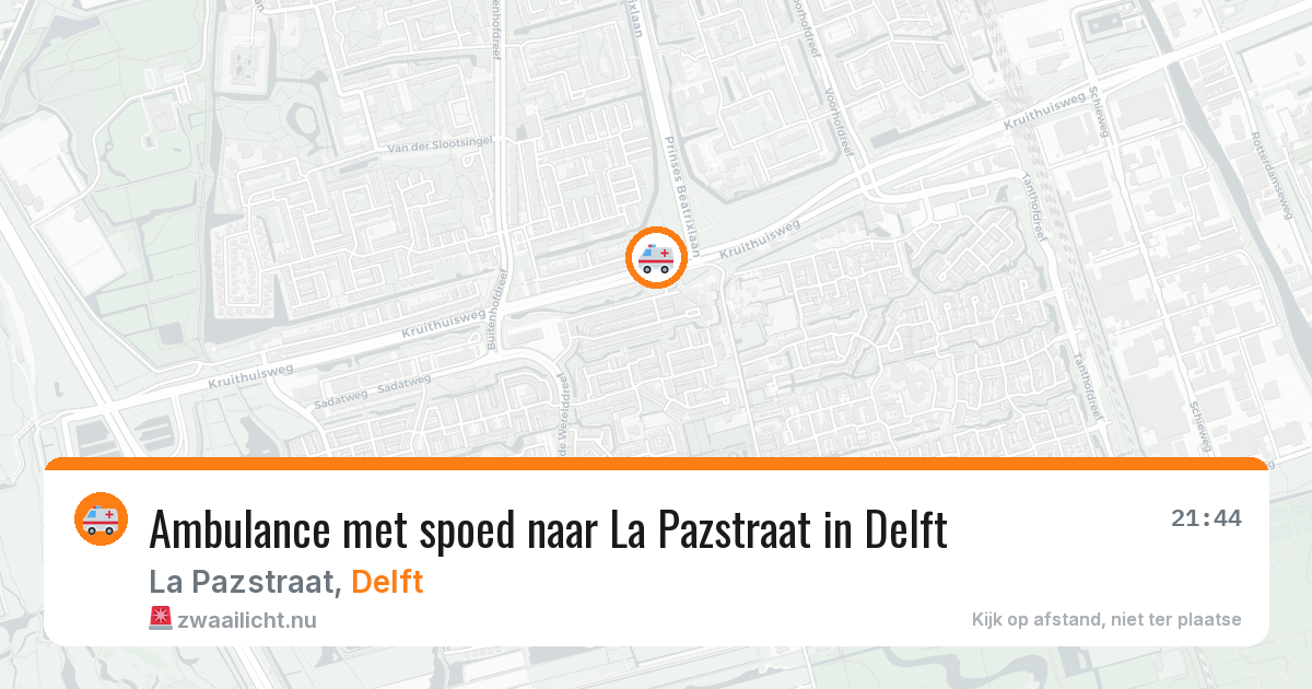 Ambulance met spoed naar La Pazstraat in Delft — 23 mrt 2026