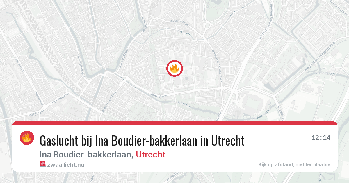 Gaslucht bij Ina Boudier-bakkerlaan in Utrecht — 17 feb 2026
