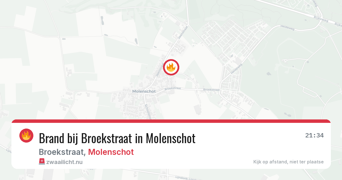 Brand bij Broekstraat in Molenschot — 19 jun 2026